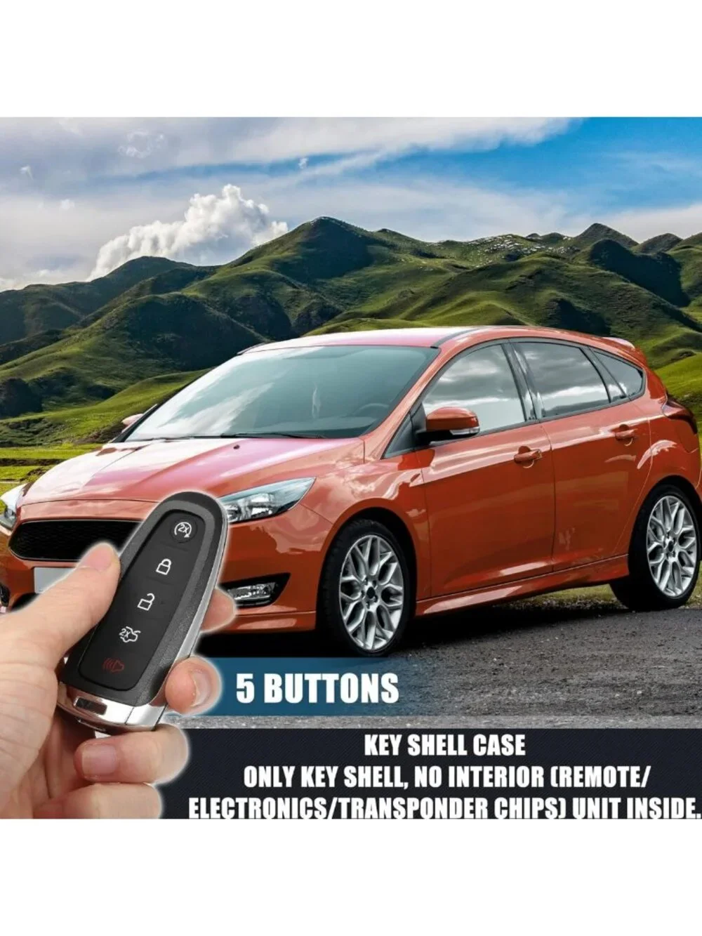 Smart Key Fob Case Cover for Ford Escape, C-Max, Focus SE - Keyless Entry